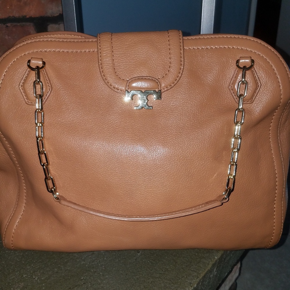 TORY BURCH Sammy Tan Bag with Gold MINT